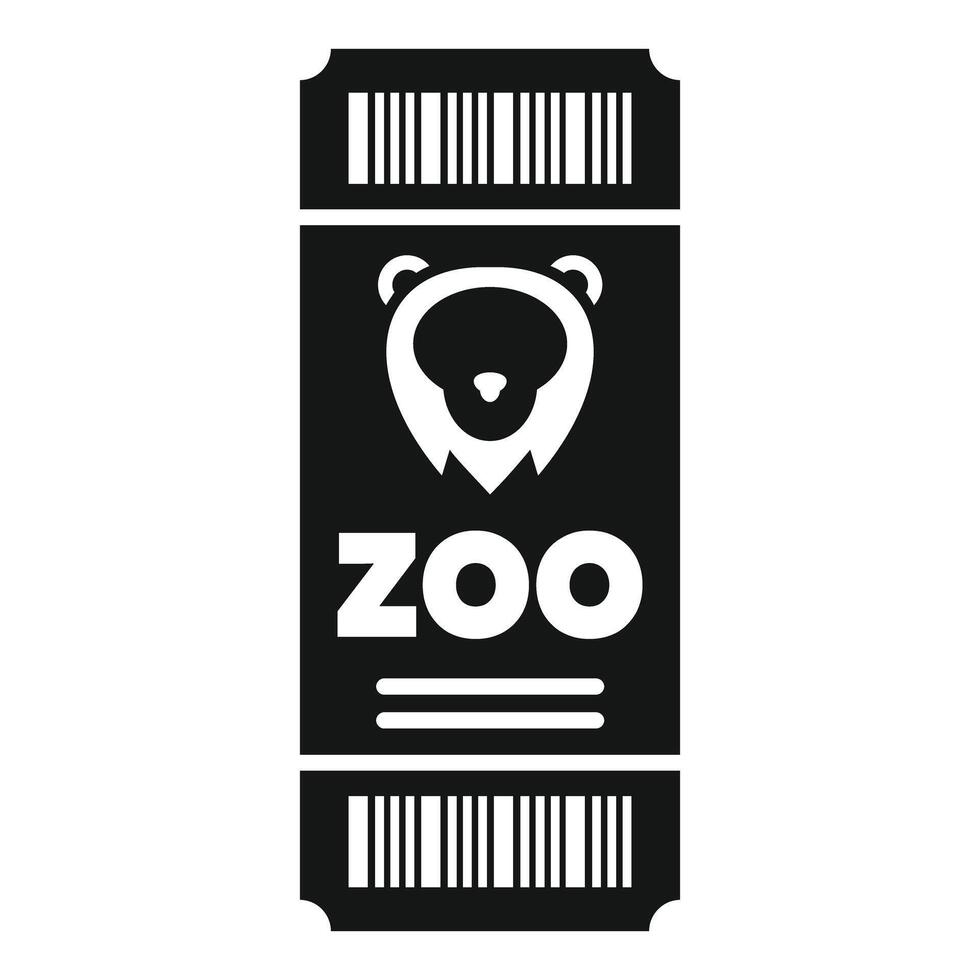 Zoo ticket featuring bear face silhouette icon vector