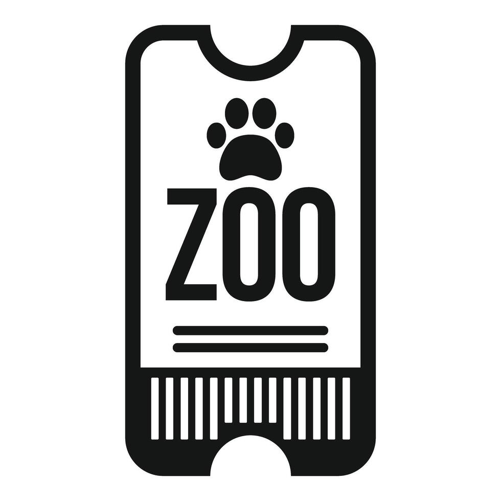 Zoo ticket with barcode allowing access for visitors vector