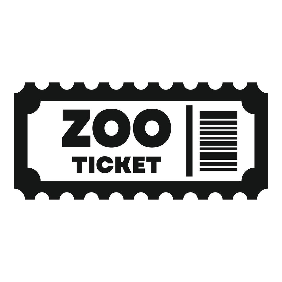 Black and white zoo ticket allowing entry to see animals vector