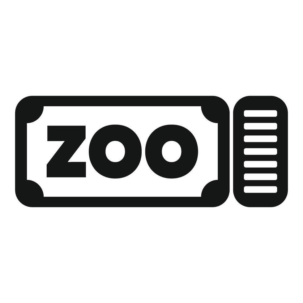 Zoo ticket admit one showing entry cost for wildlife park visit vector