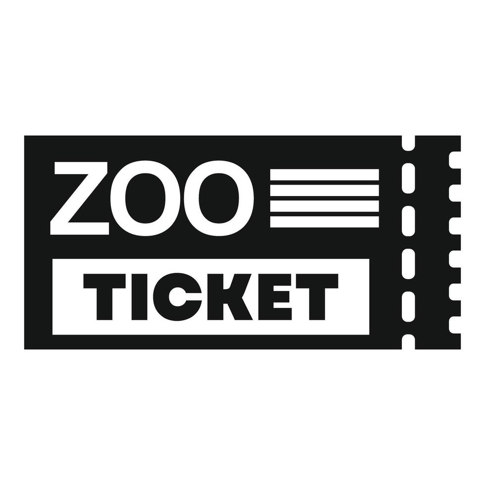 Black zoo ticket allowing entry for one guest vector