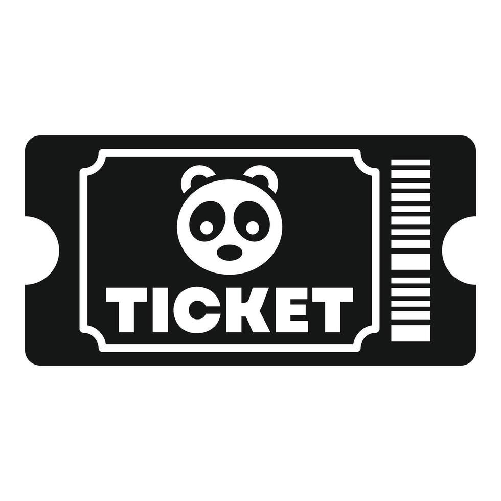 Panda ticket allowing entry to event with exotic animals vector