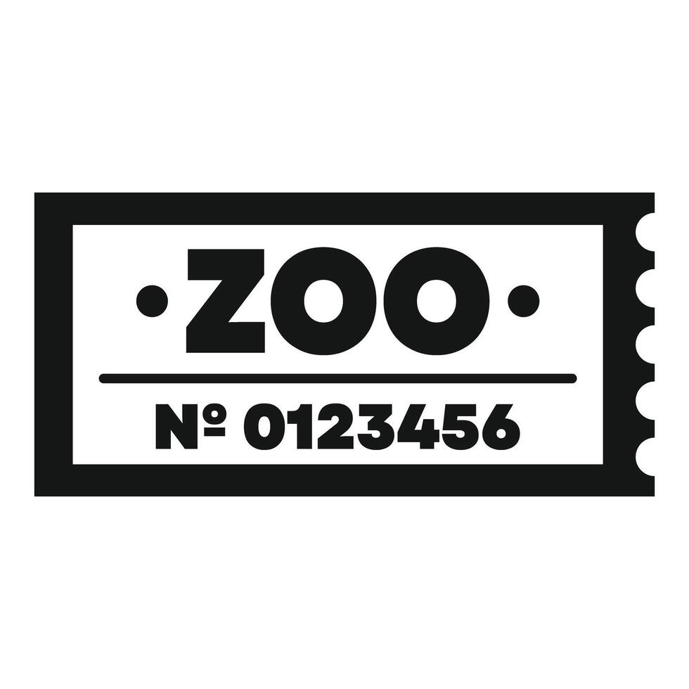 Black and white zoo ticket admitting entry vector