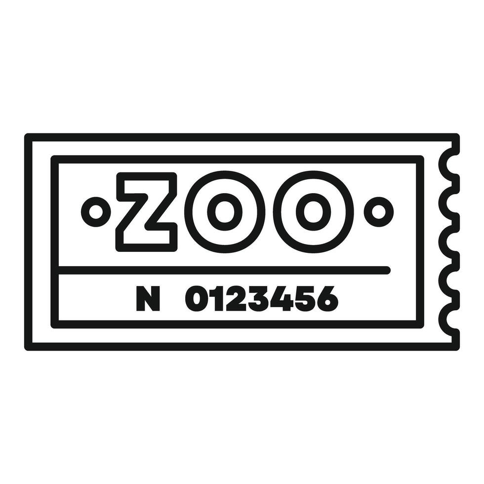 Zoo entrance ticket admit one showing number for wildlife park vector