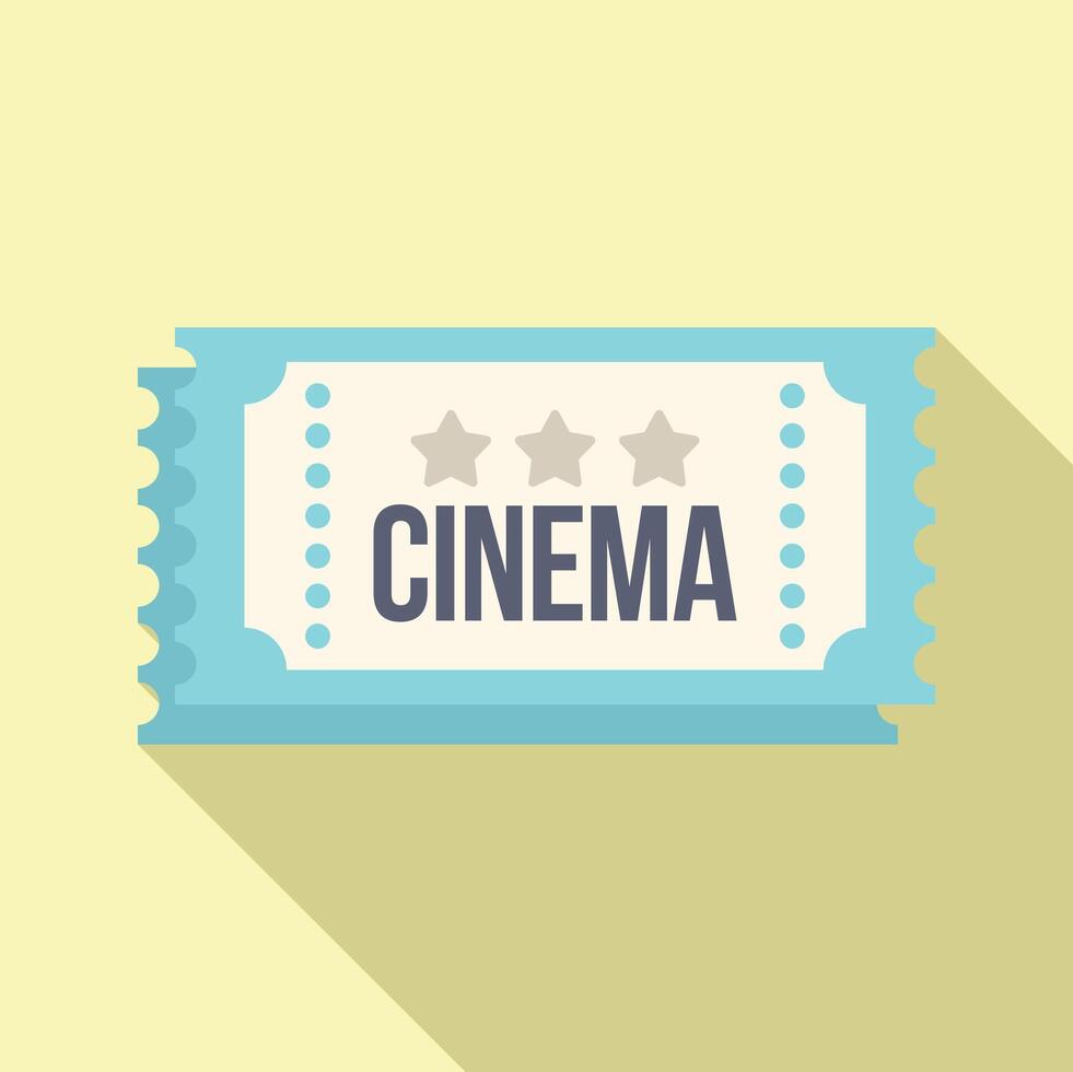 Cinema ticket admitting one person with three stars rating vector