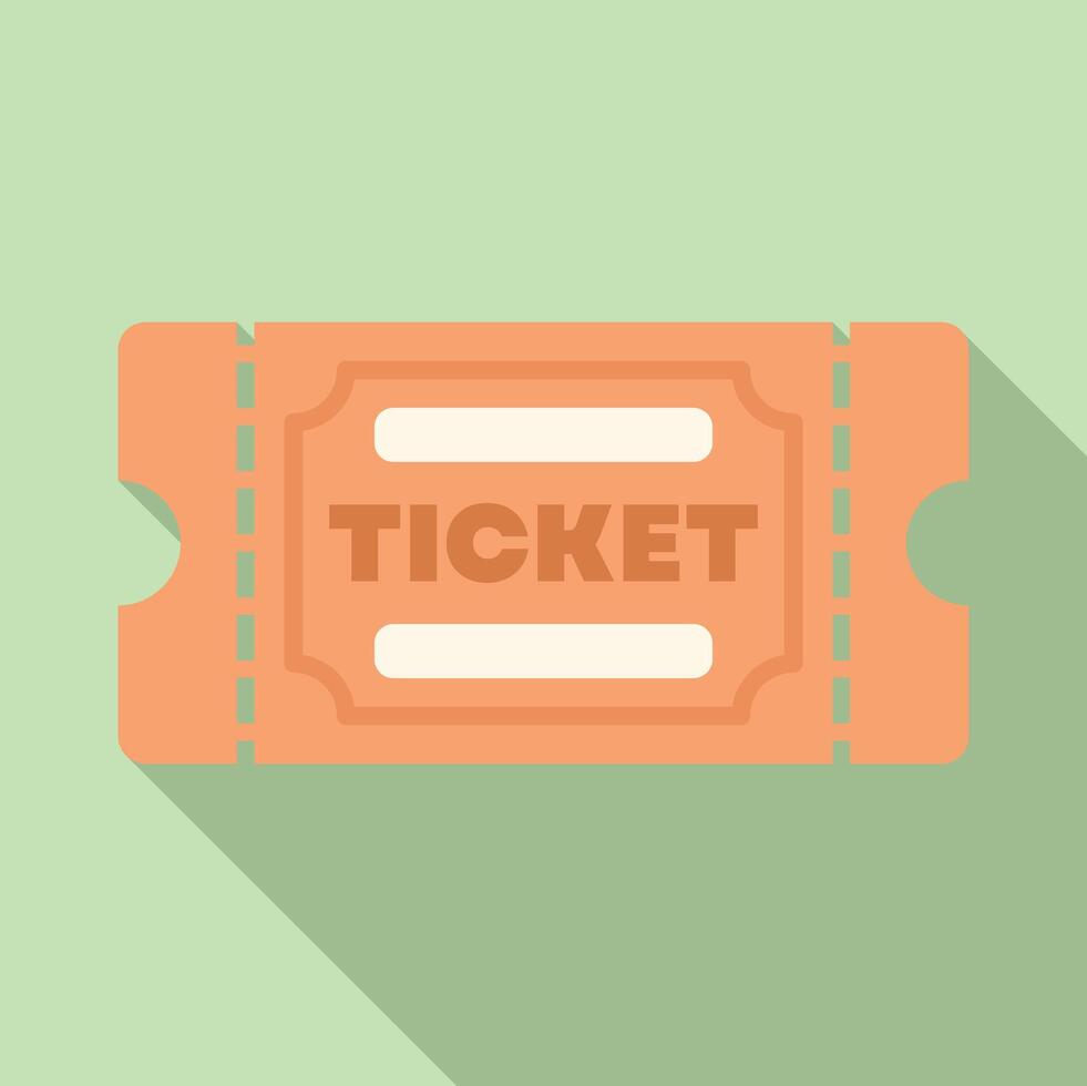 Orange event ticket admit one illustration with shadow vector