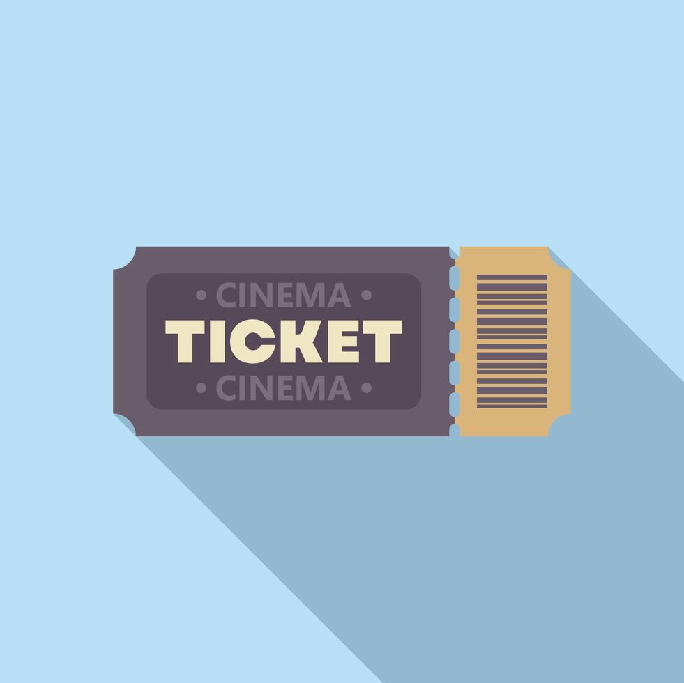 Cinema ticket admitting one person with barcode showing vector