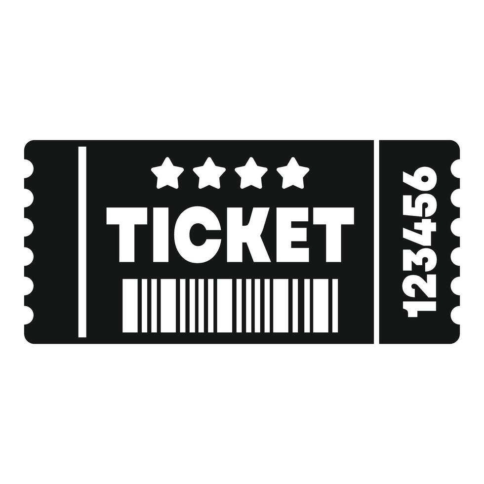 Black ticket showing five stars rating barcode and numbers vector