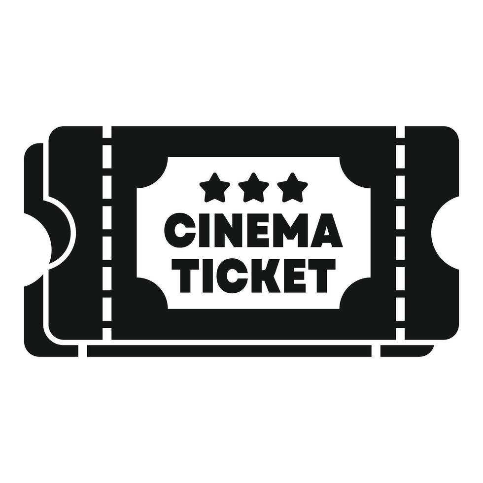 Cinema ticket icon showing movie entertainment and pass vector