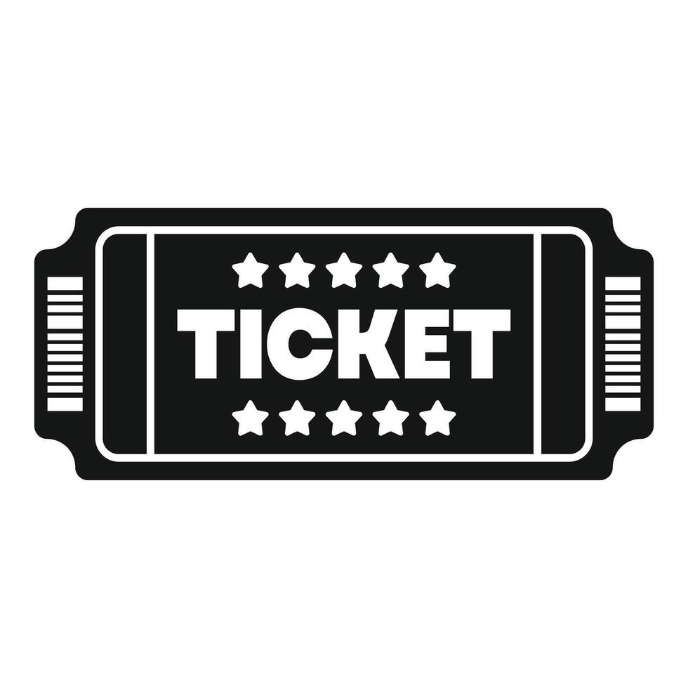 Black ticket icon representing access and entertainment vector