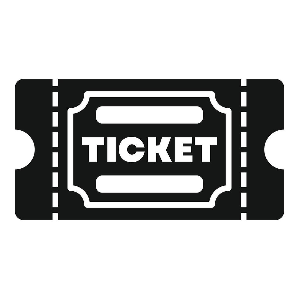 Black and white ticket icon representing access and admission vector