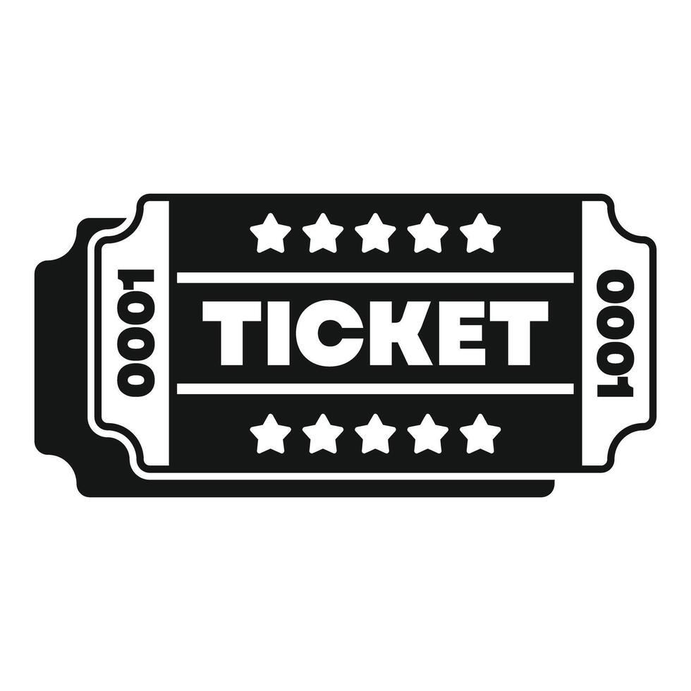 Black ticket icon representing entertainment and events vector