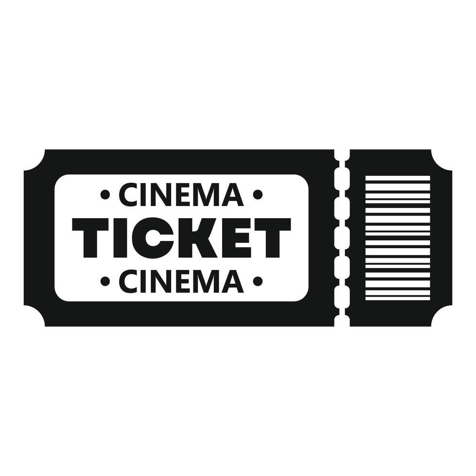 Cinema ticket admitting one person with barcode vector