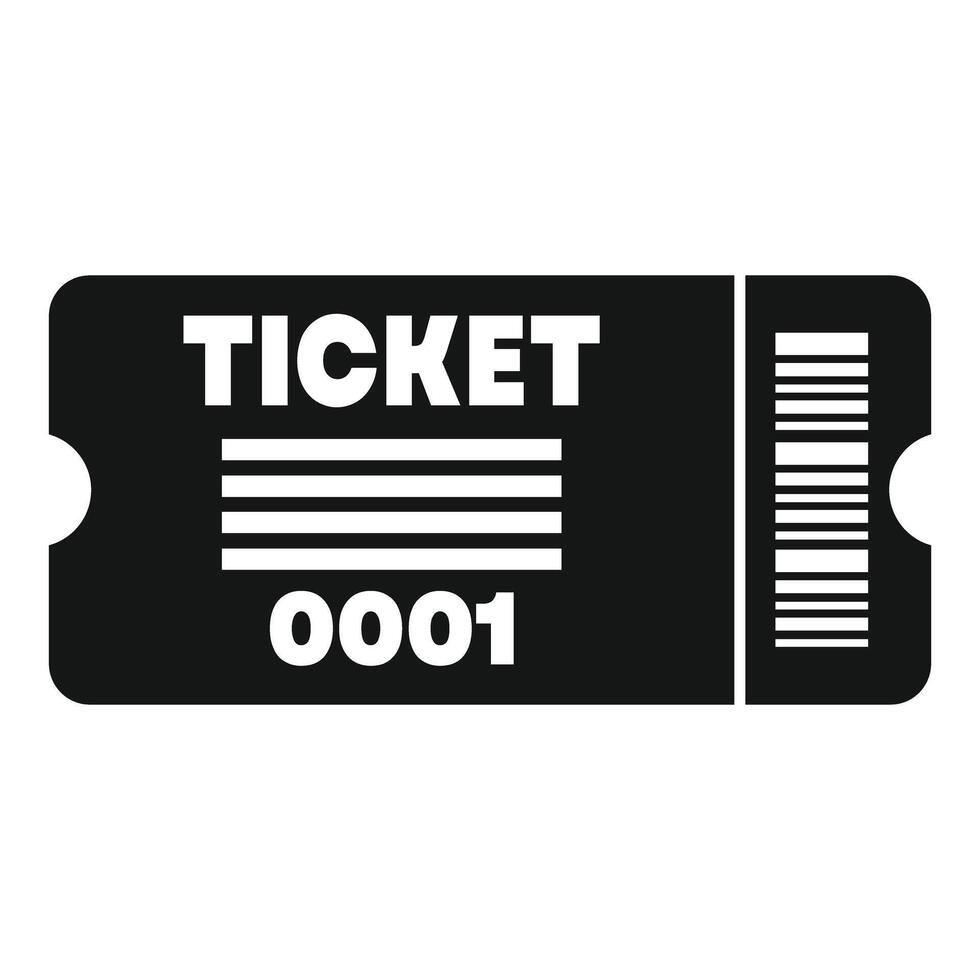 Black ticket admit one showing barcode representing entertainment vector