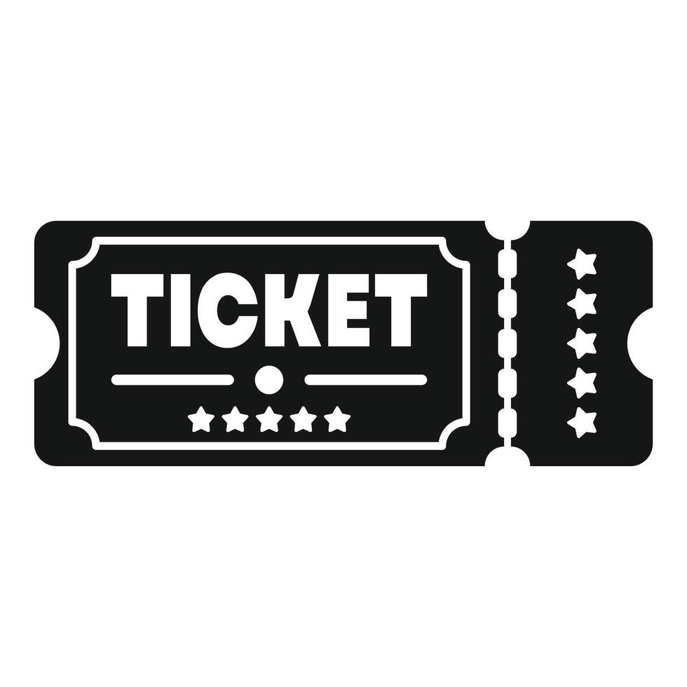 Black ticket admitting access icon showing five stars vector