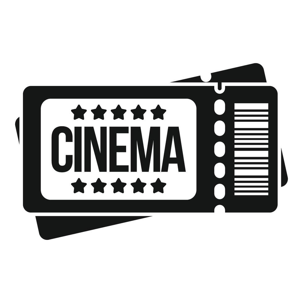 Cinema ticket admit one showing pass barcode icon vector