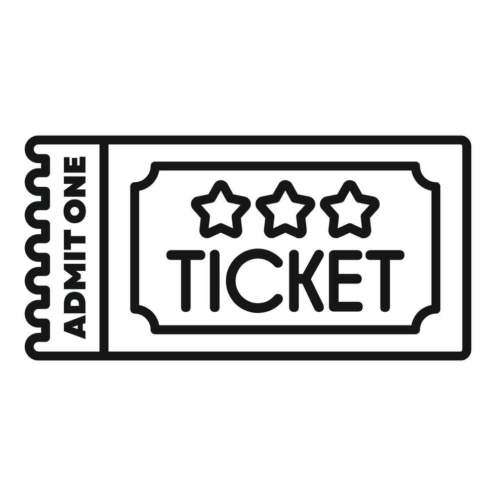 Admit one ticket representing attending event with three stars for quality vector