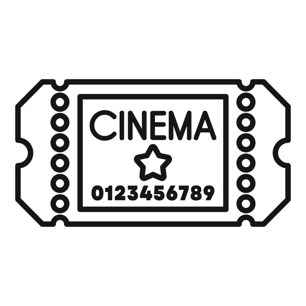 Cinema ticket admitting access to movie theatre with star icon vector