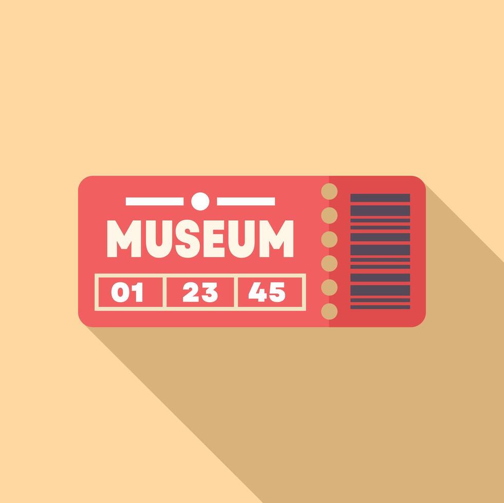 Red museum ticket admit one access pass illustration vector