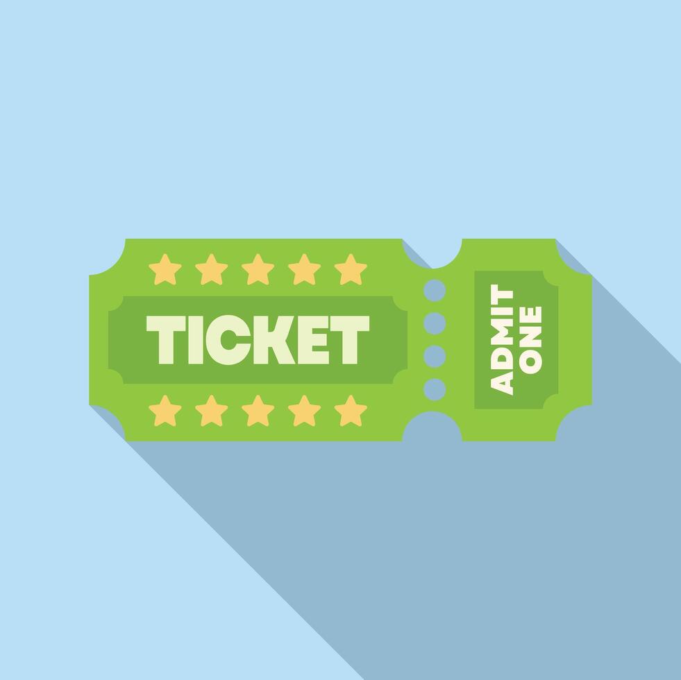 Green admit one ticket allowing access for one person vector