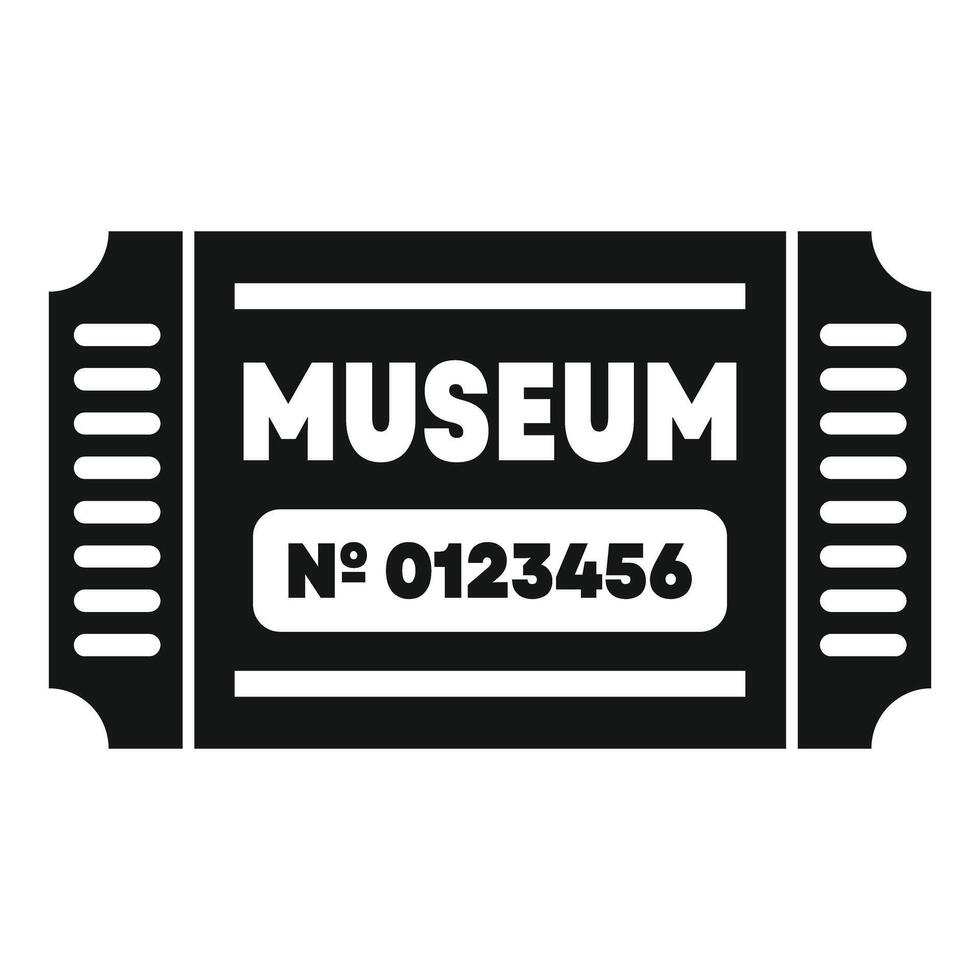 Museum ticket admit one access pass showing number vector