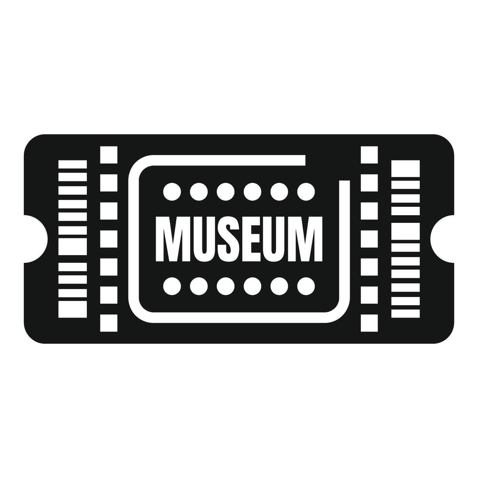 Simple black and white icon of a museum ticket vector