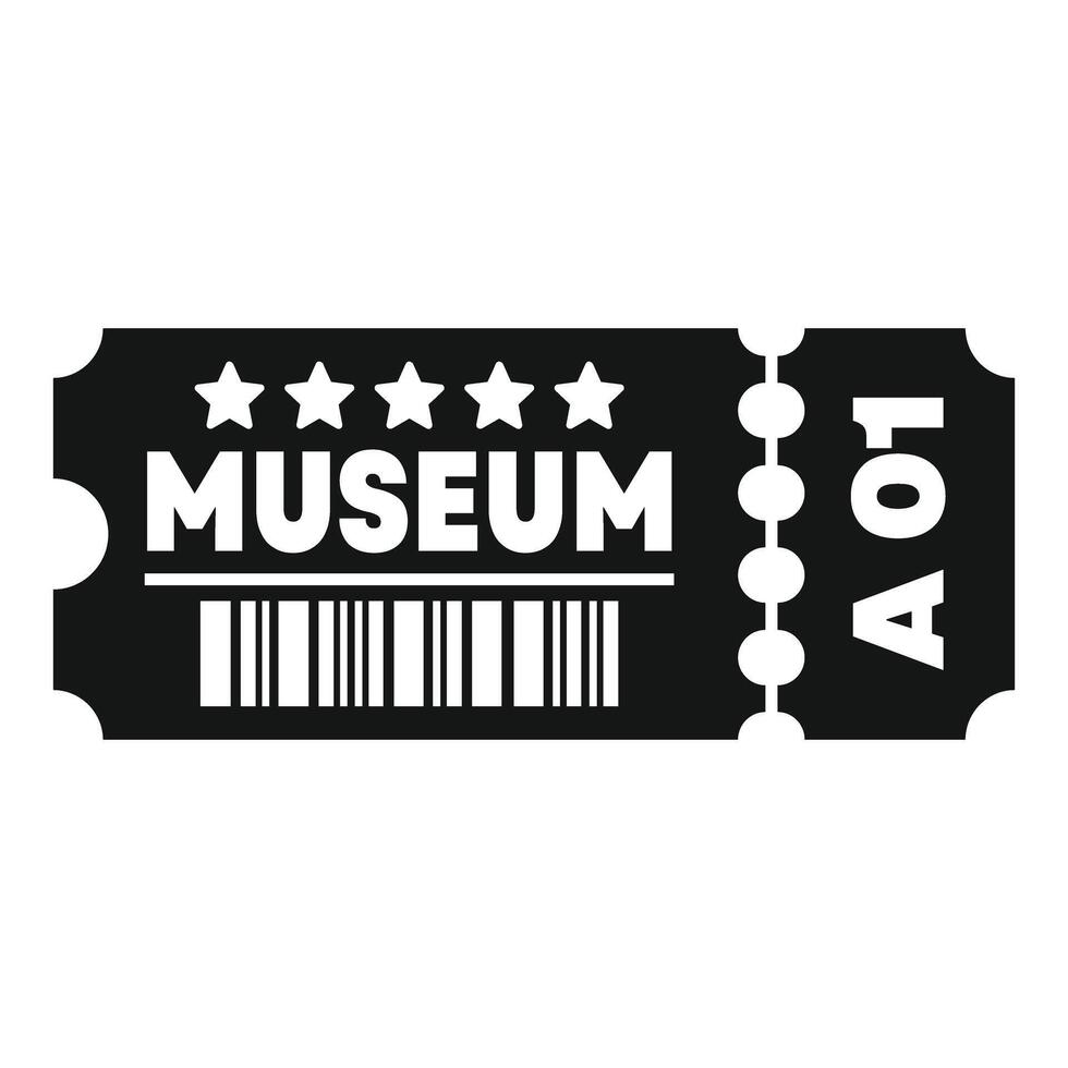 Museum ticket admit one icon showing entry to gallery or exhibition vector
