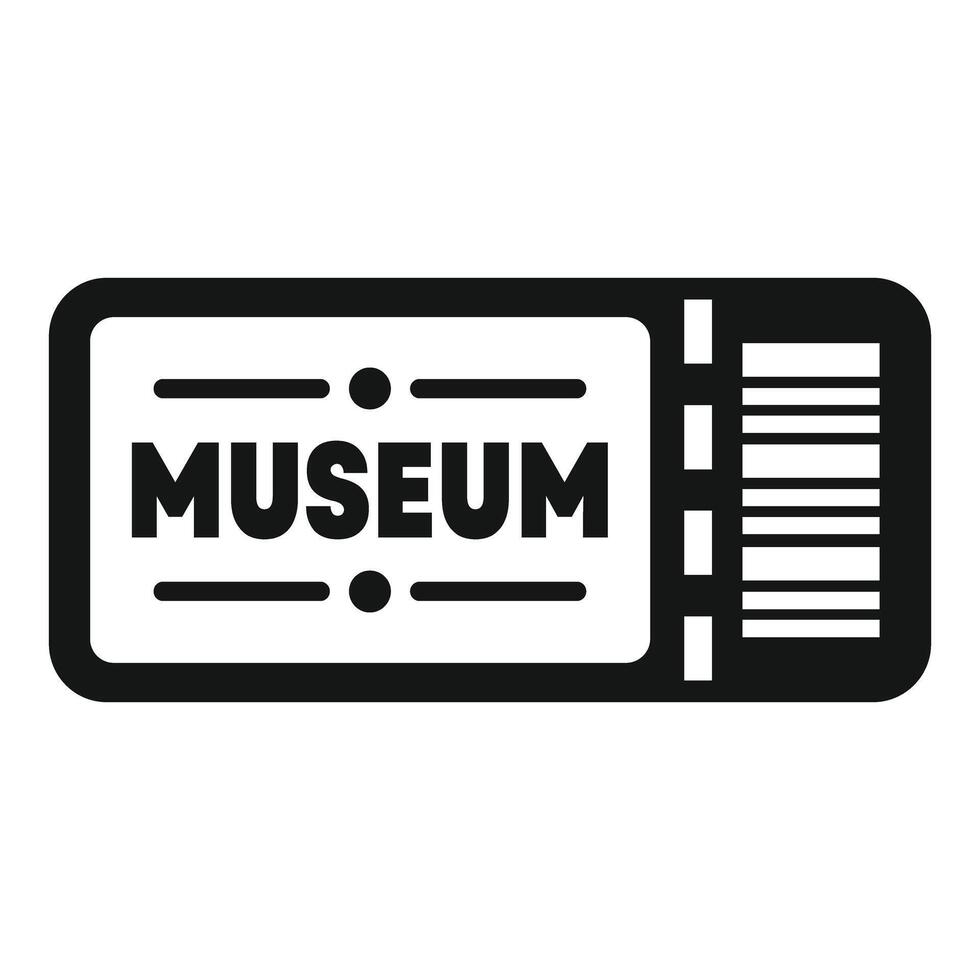 Simple black and white icon of a museum ticket vector