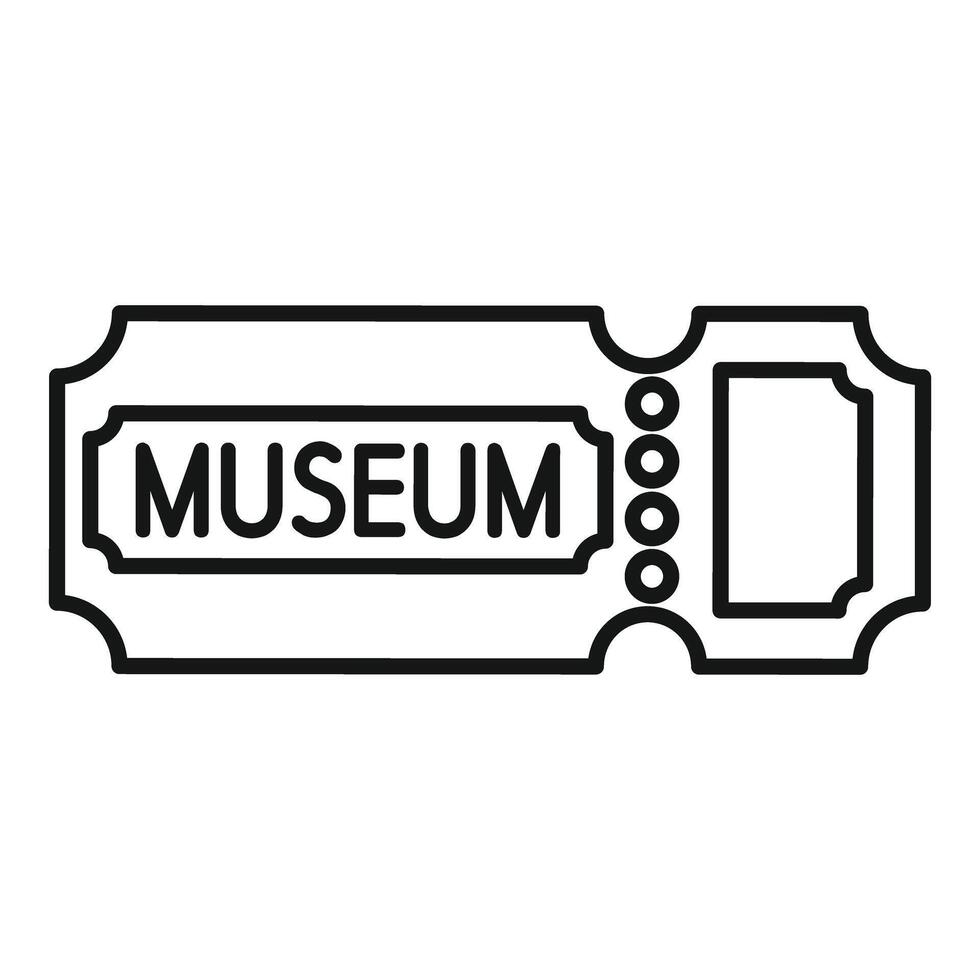 Museum ticket admit one access pass icon vector