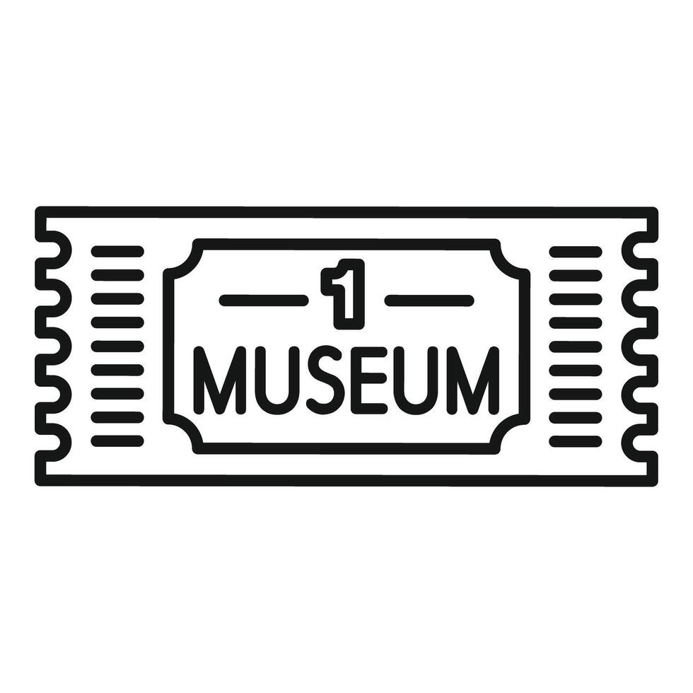 Line art icon of a museum ticket granting access to art and history vector