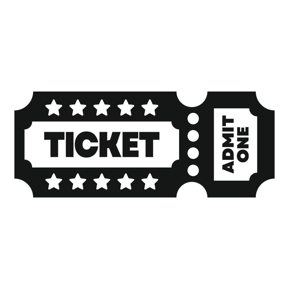 Black and white ticket admit one showing access, pass, or entry vector