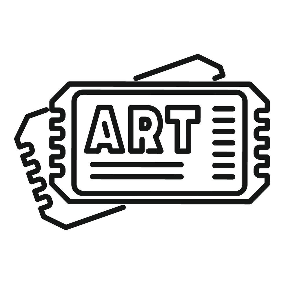 Art ticket admitting to museum or gallery visit vector