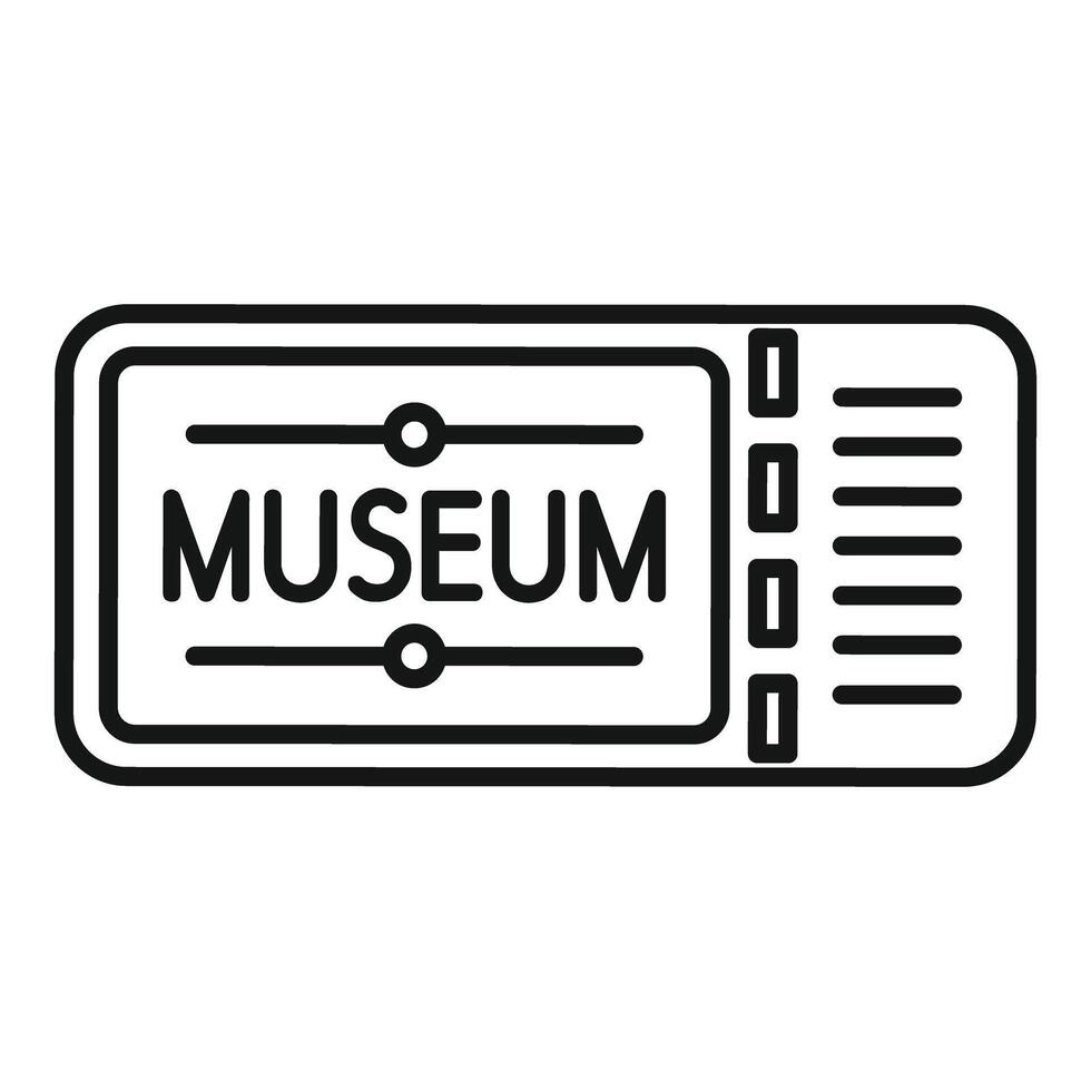 Museum ticket admit one access pass showing entry vector