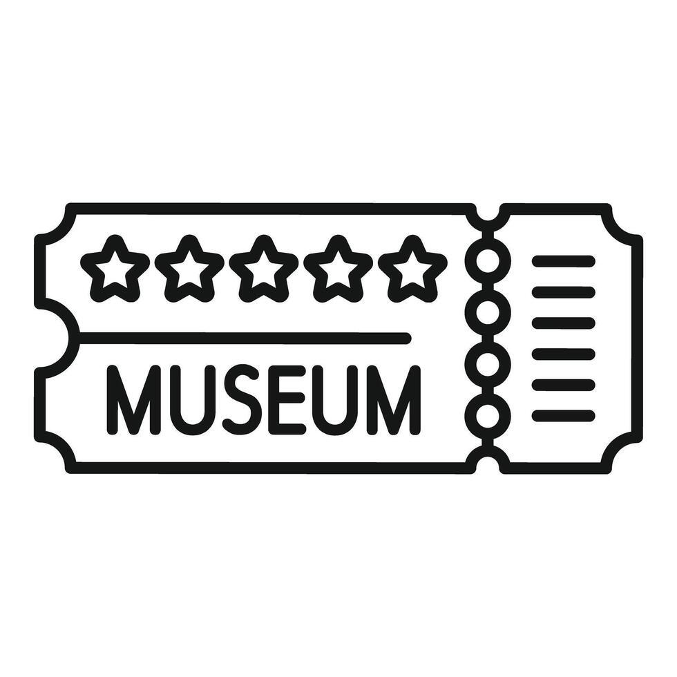 Museum ticket admit one showing five star rating vector
