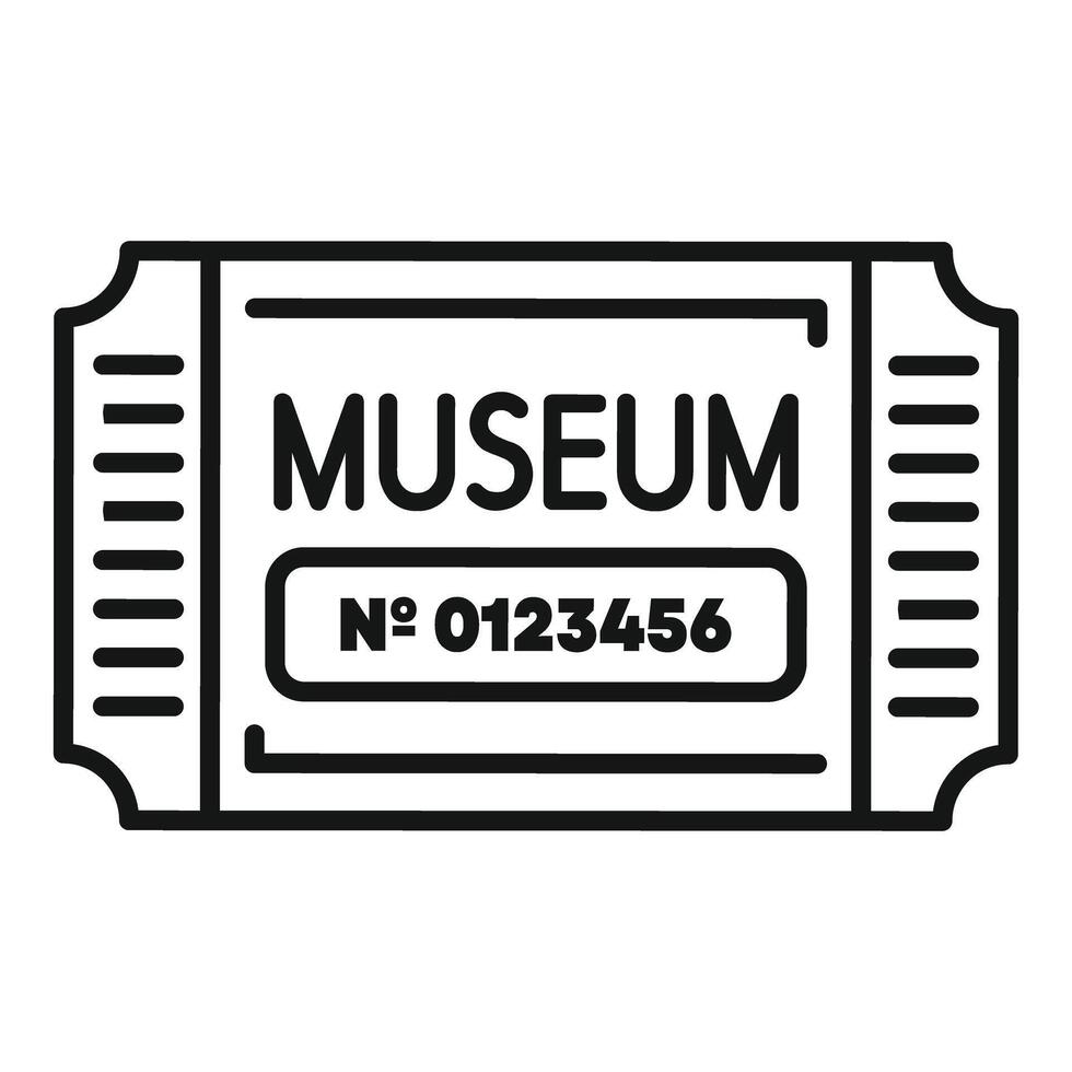 Museum ticket admit one access pass icon vector