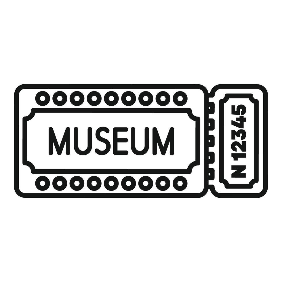 Museum ticket admit one access pass concept vector