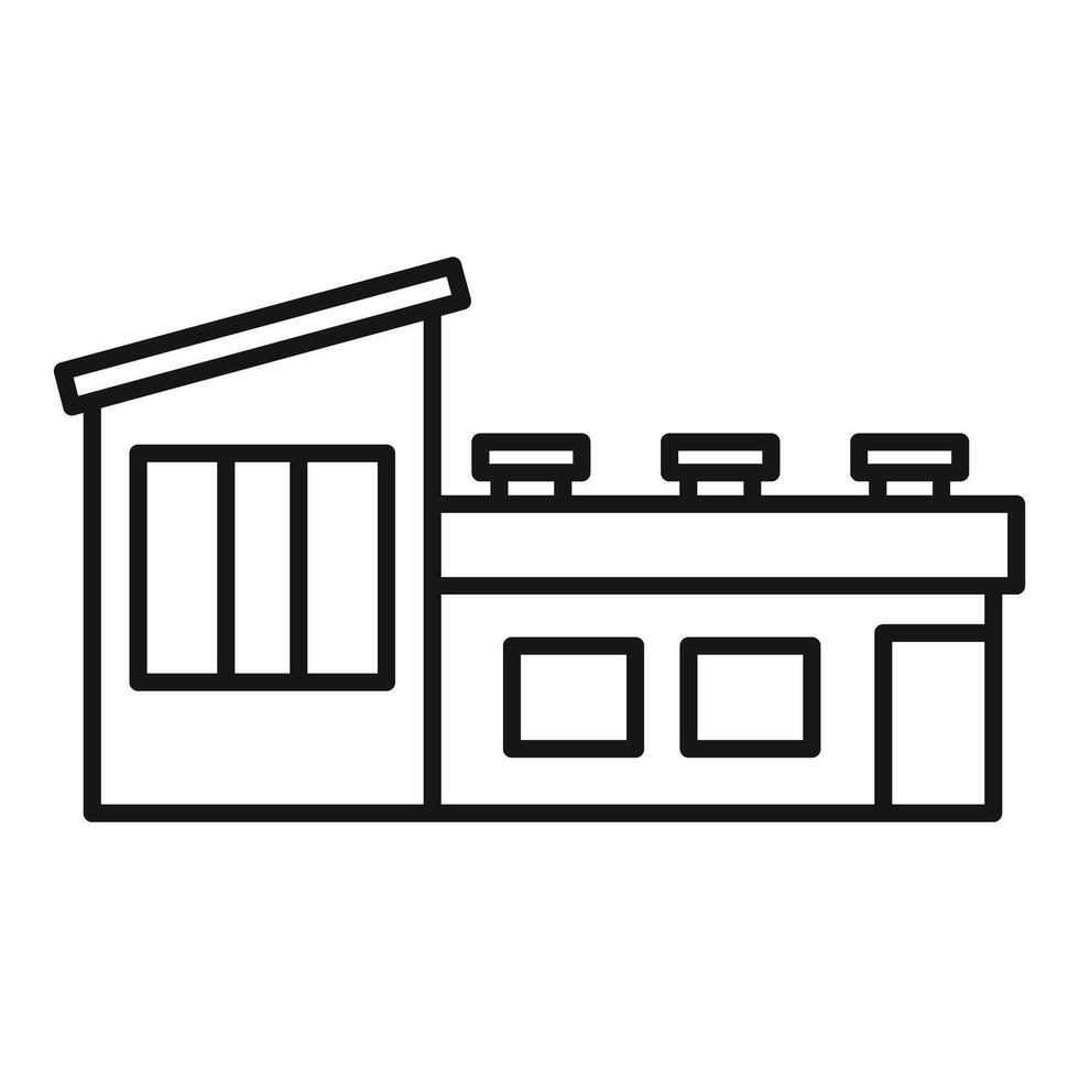 Modern factory building with rooftop air conditioning units vector