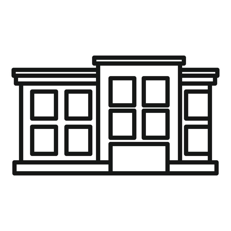 Modern building facade with large windows for urban architecture project vector