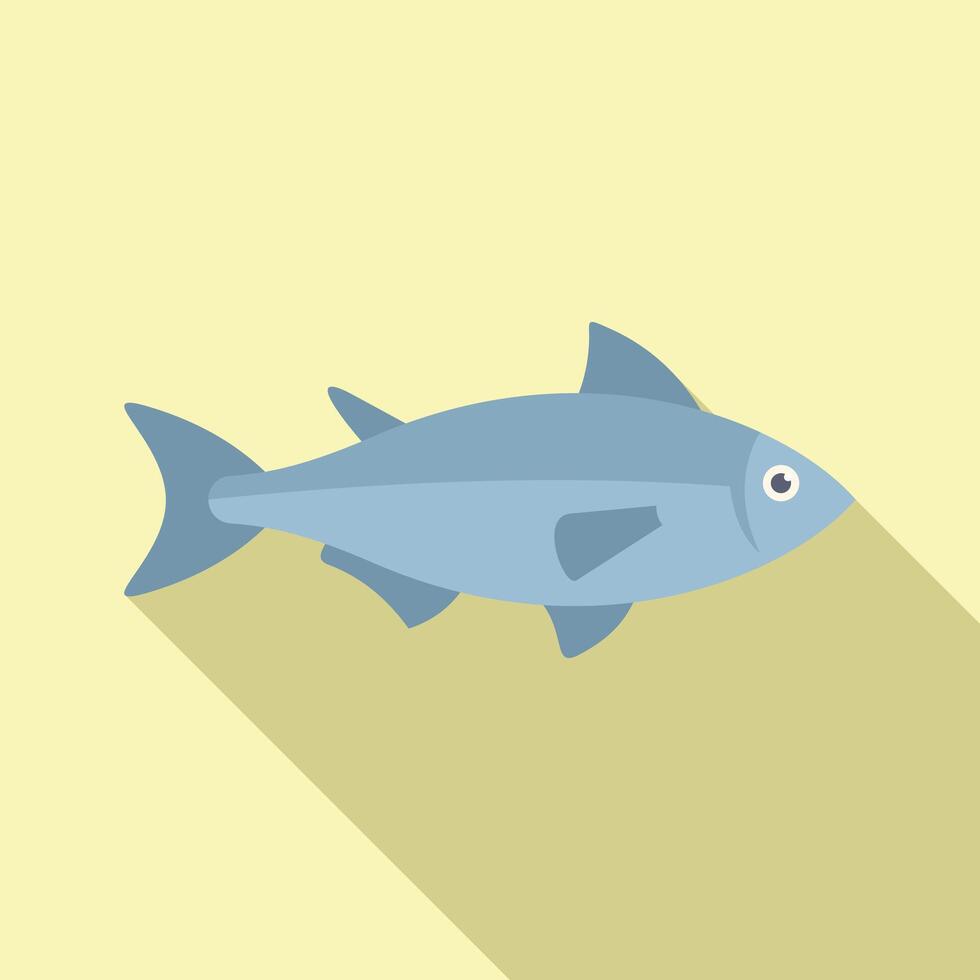 Atlantic herring swimming with long shadow vector
