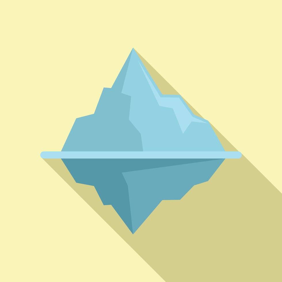 Iceberg floating with hidden danger in water vector