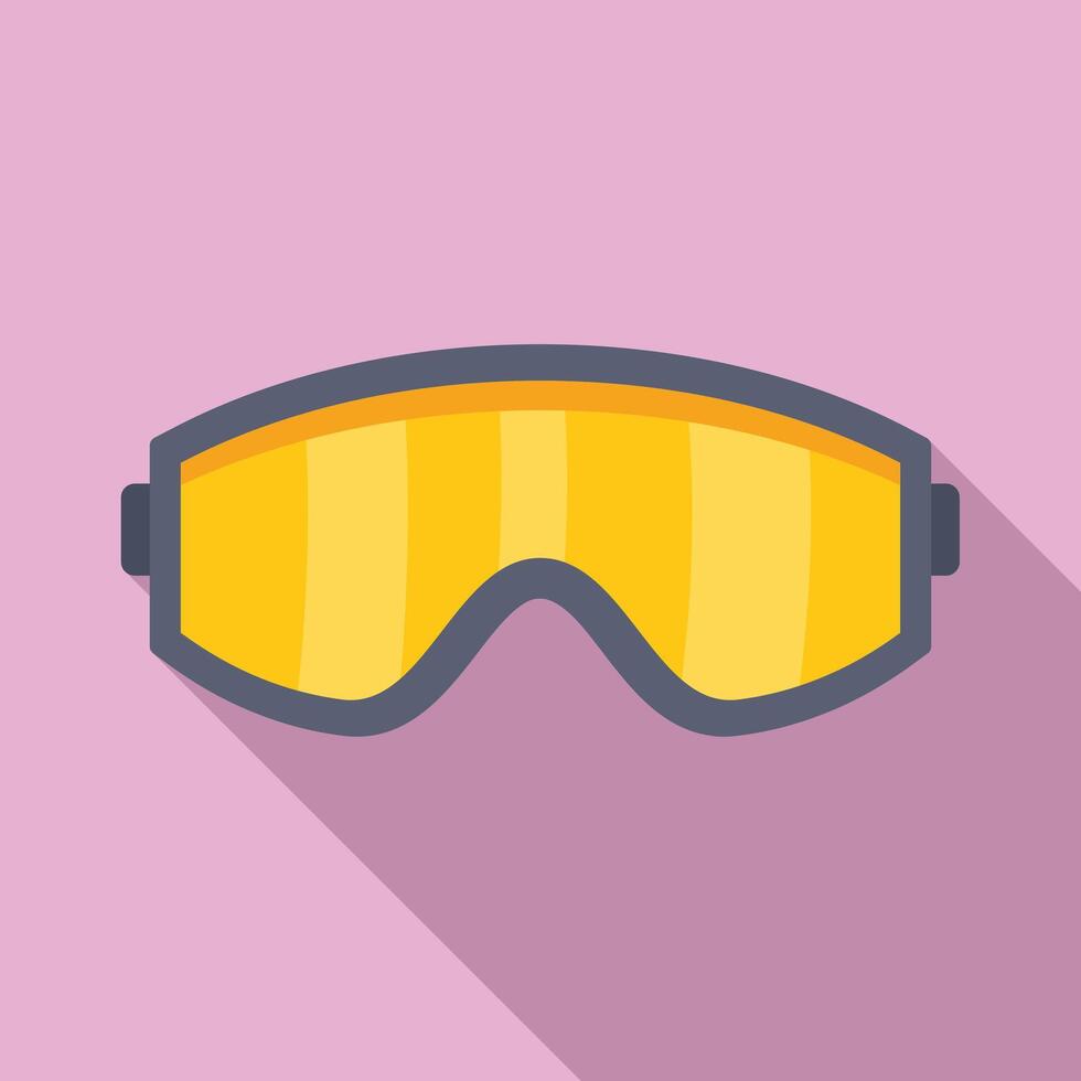 Ski goggles protecting eyes while skiing down mountain slope vector