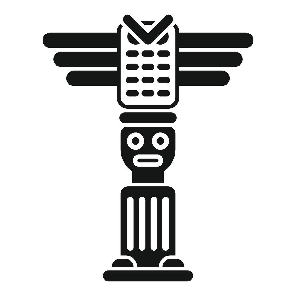Ancient totem pole representing native american culture with bird carving vector