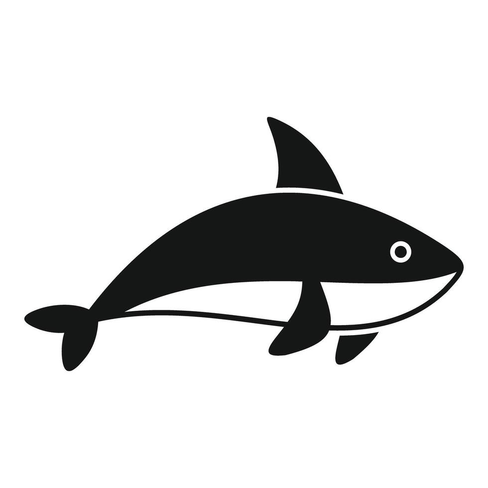 Killer whale swimming in simple black and white style vector