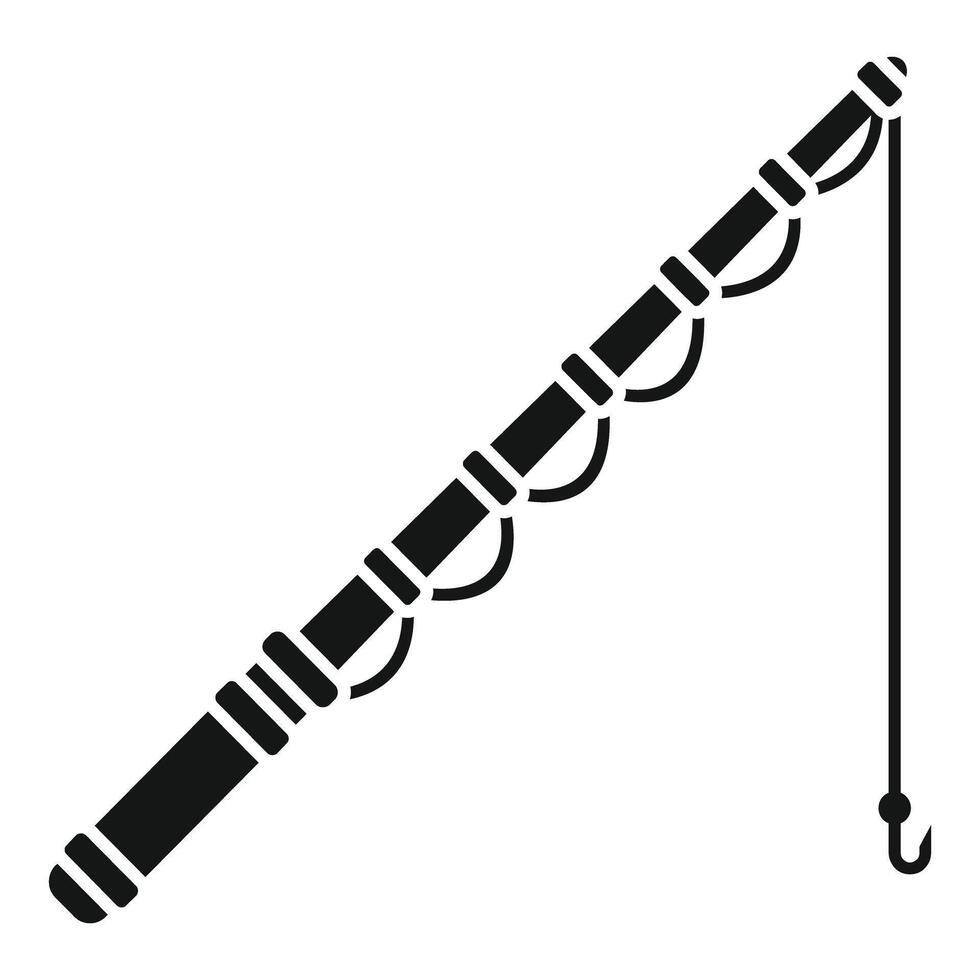 Fishing rod icon representing angling and recreation vector