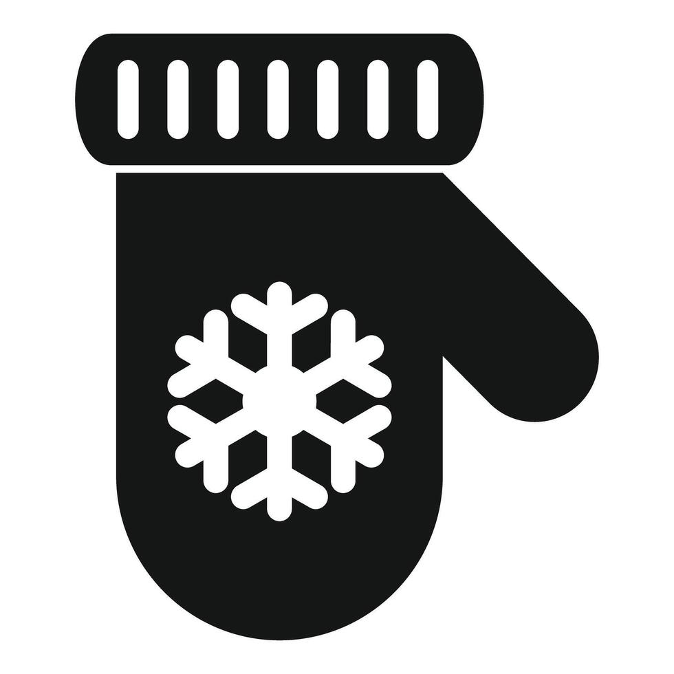 Black winter mitten with snowflake showing concept of warmth vector
