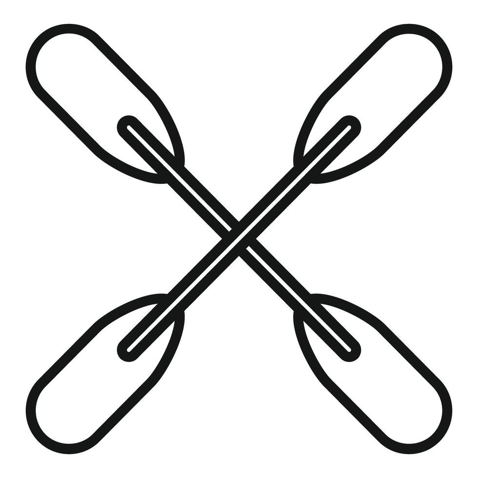 Four crossed kayak or canoe paddles icon forming a square shape vector