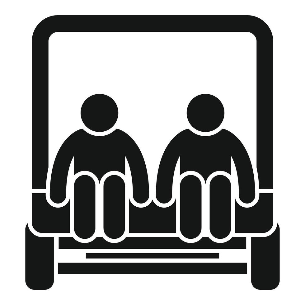 Two men sitting in open top car enjoying ride vector