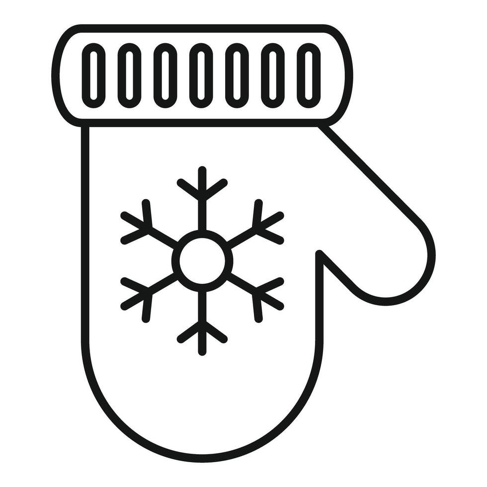 Winter mitten icon showing snowflake for warmth and comfort vector