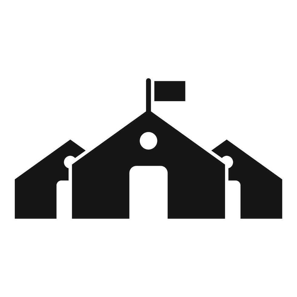 Black school building icon showing education and learning vector