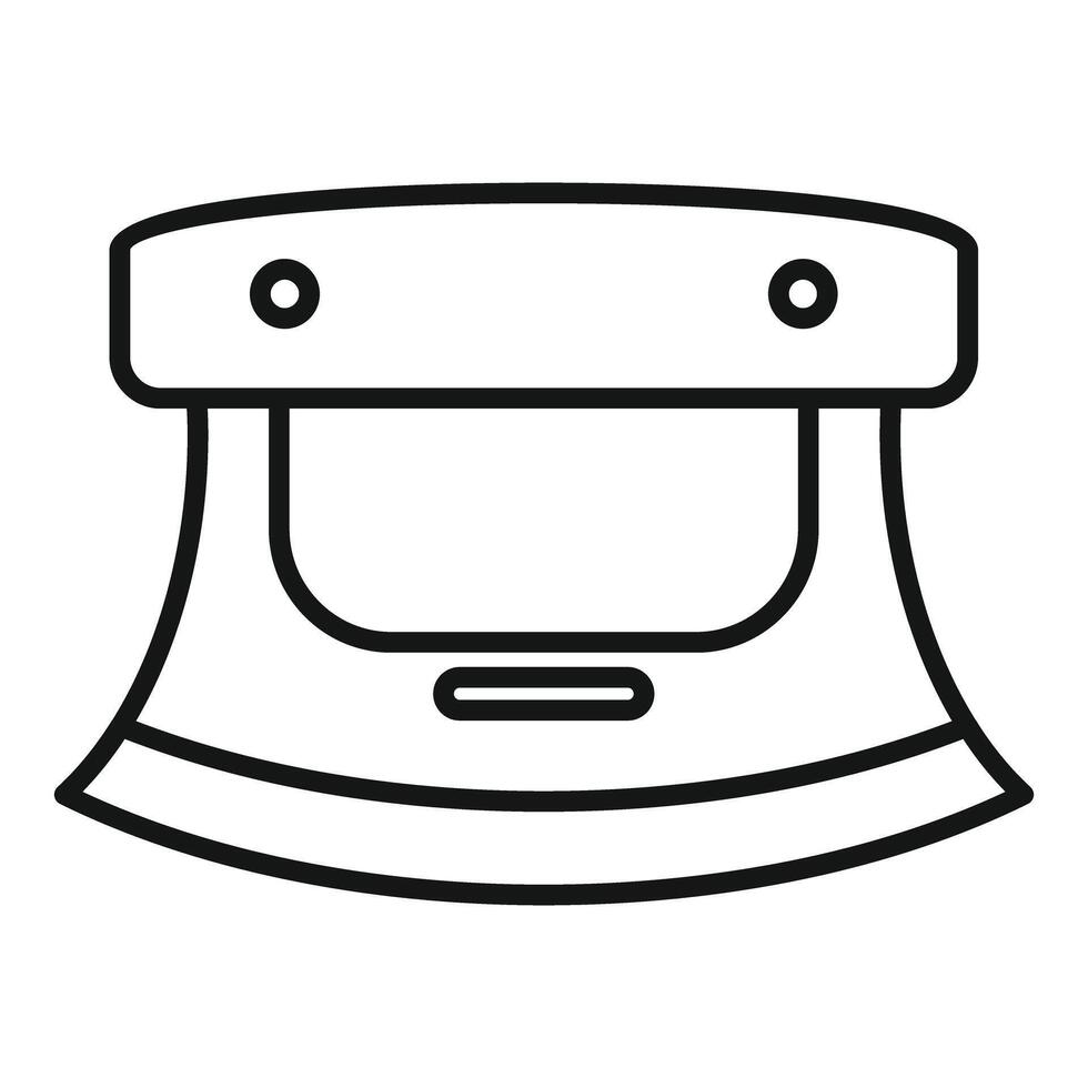 Ulu knife icon, eskimo traditional chopping tool outline vector